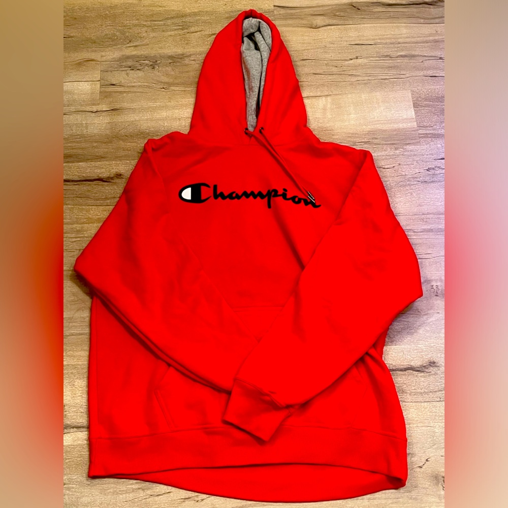 Men’s Champion Red Hoodie. Size XL